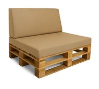 Amazinggirl Cojines para palets Espuma Exterior en Jardin Asiento 120x80 cm y Respaldo 120x40 cm - Cojín por Palet o Cojin jardín por Banco terraza balcón y Patio Beige