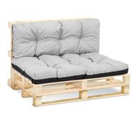 Amazinggirl Cojines para palets Exterior 1. Conjunto: 40x120 cm + 80x120 cm - Cojín por Palet o Cojin jardín por Banco terraza balcón y Patio Almohada para Asiento en Jardin Gris Claro