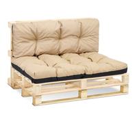 Amazinggirl Cojines para palets Exterior 1. Conjunto: 40x120 cm + 80x120 cm - Cojín por Palet o Cojin jardín por Banco terraza balcón y Patio Almohada para Asiento en Jardin Beige