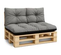 Amazinggirl Cojines para palets Exterior 1. Conjunto: 40x120 cm + 80x120 cm - Cojín por Palet o Cojin jardín por Banco terraza balcón y Patio Almohada para Asiento en Jardin Gris