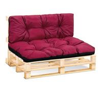 Amazinggirl Cojines para palets Exterior 120x80 cm - Cojín por Palet o Cojin jardín por Banco terraza balcón y Patio Almohada para Asiento en Jardin 120 x 80 Burdeos
