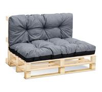 Amazinggirl Cojines para palets Exterior 120x80 cm - Cojín por Palet o Cojin jardín por Banco terraza balcón y Patio Almohada para Asiento en Jardin 120 x 80 Gris