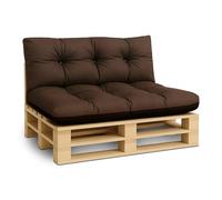 Amazinggirl Cojines para palets Exterior Set 120x40 cm + 120x80 cm - Cojín por Palet o Cojin jardín por Banco terraza balcón y Patio Almohada para Asiento en Jardin Marrones