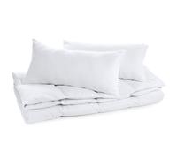 Amazinggirl Edredon para Cama 150 Relleno nórdico Invierno 220 x 200 cm Edredones nórdico para Camas Edredón Acolchado Colcha de Microfibra Conjunto: edredón Blanco con 2 X Almohada 80X80 Oeko-Tex