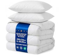 Amazinggirl Edredon para Cama 150 Relleno nórdico Invierno 220 x 200 cm Edredones nórdico para Camas Edredón Acolchado Colcha de Microfibra Conjunto: 2 X edredón Blanco Oeko-Tex