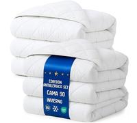 Amazinggirl Edredon para Cama 90 Relleno nórdico Invierno 200 x 135 cm Edredones nórdico para Camas Edredón Acolchado Colcha de Microfibra Conjunto: Edredón Blanco con Almohada 40X80 Oeko-Tex