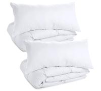 Amazinggirl Edredon para Cama 90 Relleno nórdico Invierno 200 x 135 cm Edredones nórdico para Camas Edredón Acolchado Colcha de Microfibra Conjunto: 2 X edredón Blanco con 2 X Almohada 80X80 Oeko-Tex