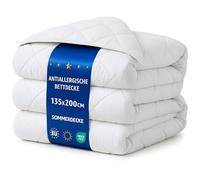 Amazinggirl Edredon para Cama 90 Relleno nórdico Verano 135 x 200 cm Edredones nórdico para Camas Edredón Acolchado Colcha de Microfibra Conjunto: Edredón Blanco con Almohada 40X80 Oeko-Tex