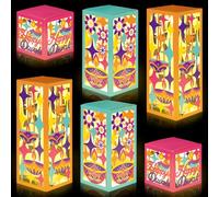 AmazingSpark Juego de 6 centros de mesa Diwali Happy Diwali con luz LED, centros de mesa Deepavali, festival indio de luces, decoración de mesa para celebración, festival, fiesta de cumpleaños