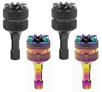 Amazleer 4 calcomanías para controlador de dron, repuesto para DJI Mini 3, Mini 4, Air 3, Mavic 3 Pro, control inteligente RC de aleación de aluminio (negro y arcoíris)