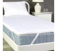 Amazon Basic Cubrecolchón, Cómodo Núcleo de Espuma, Transpirable, Lavable a Máquina, Doble, Grosor de 6cm, 120 x 200cm, Blanco