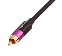 Amazon Basics 1 cable de audio RCA para subwoofer, amplificadores, altavoces activos con conectores chapados en oro, negro, 2.44 m