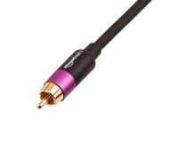 Amazon Basics 1 Cable de Audio RCA para subwoofer, amplificadores, Altavoces de actuación con enchufes chapados en Oro, Negro, 15.24 m