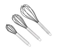 Amazon Basics 3 Unidad batidores de acero inoxidable - 20.3, 25.4 y, 30.5 cm, Negro