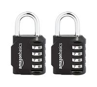 Amazon Basics AB-PL111 - Candado de Cerradura con combinación, negro ( Pacquete de 2 unidades)