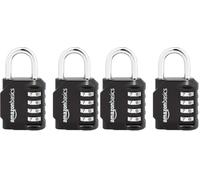 Amazon Basics AB-PL111 - Candado de Cerradura con combinación, negro (Pacquete de 2 unidades) (Paquete de 2)