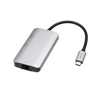 Amazon Basics - adaptador USB-C a HDMI 4 en 1 con puerto Ethernet, USB 3.0 y fuente de alimentación de 100 W, Gris, 12,7 x 7,62 x 1,02 cm.