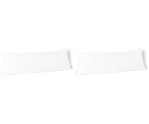 Amazon Basics Almohada Corporal Larga, Cojín de Microfibra Hipoalergénica para Embarazo y Maternidad, Dormir Abrazado de Lado, Soporte de Espalda y Cuello, 50 x 135 cm, Blanco (Paquete de 2)