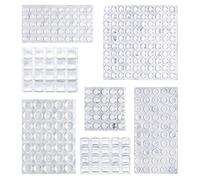 Amazon Basics Almohadillas autoadhesivas para puertas de armario y superficies, para protección de superficies y reducción de ruido, 300 unidades, Transparente, 17.5 L x 11.4 W x 1.5 Th cm