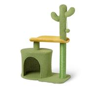 Amazon Basics Árbol de Cactus para Gatos y Gatitos de Interior, rascador con Percha Curva y acogedora Torre para Gatos, Pelota Colgante interactiva, 77,9 cm (30,7”) de Altura, Verde