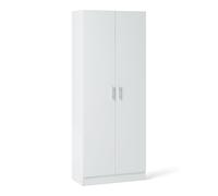 Amazon Basics Armario de Almacenamiento para Cocina, Pasillo, Armario Alto e Independiente, Organizador de despensa Estrecho con 2 Puertas, estantes Ajustables, Blanco, 60 x 31,5 x 152,5 cm
