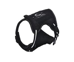 Amazon Basics Arnés para perro con diseño sin tirones, clip frontal, chaleco, grande, Color negro