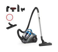 Amazon Basics Aspirador sin Bolsa Cilíndrico 1.7L Compacto Ligero con Boquilla Triple Acción, Filtro HEPA, 850W, para Alfombras y Suelos Duros, Negro y Azul