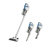 Amazon Basics Aspiradora sin cable 2 en 1 de 350 W con motor de CC sin escobillas, 0,7 l, blanco y azul