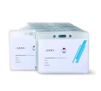 Amazon Basics Badge Holder, Horizontal, Claro, Paquete de 50, Transparente