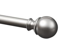 Amazon Basics Barra de Cortina Extensible con remates de Bola, diámetro 19 mm, de 91 a 183 cm, Color níquel