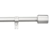 Amazon Basics Barra de Cortina Extensible con remates de capuchón, diámetro 19 mm, de 91 a 183 cm, Color níquel