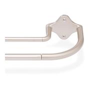 Amazon Basics Barra de cortina extensible doble para interiores con barra curvada, de 122 a 224 cm, color níquel