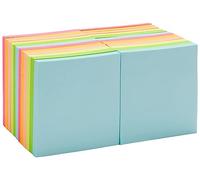 Amazon Basics Blocs de notas adhesivas Cuadrada, 7.6 x 7.6 cm, 24 Unidad, Colores surtidos