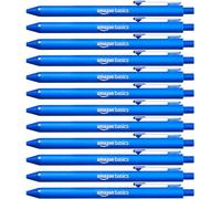 Amazon Basics Bolígrafo de punta de bola retráctil, Azul, 12 unidades