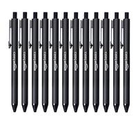 Amazon Basics Bolígrafo de punta de bola retráctil, Negro, 12 unidades