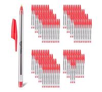 Amazon Basics Bolígrafos de Secado Rápido, Ideales para Clase y la Oficina, Punta Mediana (1,0mm), Rojos, Paquete de 144