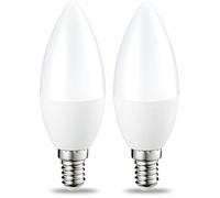 Amazon Basics Bombilla de vela pequeña LED E14, Edison, 4.9 W (equivalente a 40 W), blanco cálido, no regulable, paquete de 2