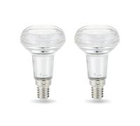 Amazon Basics - Bombilla Edison LED E14 pequeña R50 reflectora para decoración, 2.8 W, blanco cálido, no regulable, paquete de 2