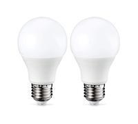 Amazon Basics Bombilla LED Esférica E27, 9W (equivalente a 60W), Blanco Cálido, Regulable - 2 unidades, CRI80