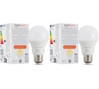 Amazon Basics Bombilla led inteligente regulable, casquillo E27, blanco suave, 8W (60W Equivalent), funciona solo con Alexa, 1 paquete (Paquete de 2)