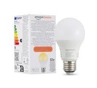 Amazon Basics Bombilla led inteligente regulable, casquillo E27, blanco suave, 8W (60W Equivalent), funciona solo con Alexa, 1 paquete