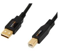 Amazon Basics Cable 2.0 USB-A macho a USB-B macho con conectores dorados, 3 m, Negro