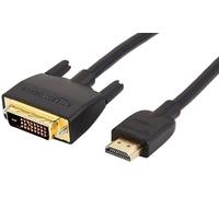 Amazon Basics Cable Adaptador de HDMI-A a DVI (Macho), bidireccional de 1080P, Chapado en Oro, 1.8 m, 1 Unidad para televisión, Negro