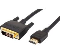 Amazon Basics Cable Adaptador de HDMI-A a DVI (Macho), bidireccional de 1080P, Chapado en Oro, 3 m, 1 Unidad, Negro