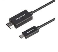 Amazon Basics Cable adaptador unidireccional prémium de aluminio USB-C (fuente) a HDMI (pantalla) (compatible con Thunderbolt 3), 4K a 60 Hz, 0,9 m, negro