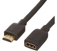 Amazon Basics - Cable alargador HDMI 2.0 de Alta Velocidad (Macho a Hembra, 1.8 m), Negro