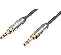 Amazon Basics Cable de audio estéreo (conector macho de 3,5 mm a conector macho de 3.5 mm, 2.4 m), Auxiliary, Negro