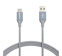 Amazon Basics Cable de carga rápida USB-C a USB-A 2.0, cable trenzado de nailon, 480 Mb/s, certificado USB-IF para Apple iPhone 2.0, iPad, Samsung Galaxy, tabletas, portátiles, 1.8 m, gris oscuro