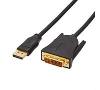 Amazon Basics Cable de DisplayPort a DVI con Conectores Dorados(1.8 m) para Ordenador Personal, Negro