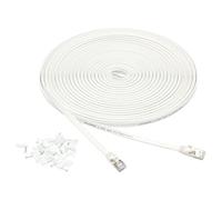 Amazon Basics Cable de red Gigabit Ethernet RJ45 Cat-7 plano, 15.2 m, Blanco